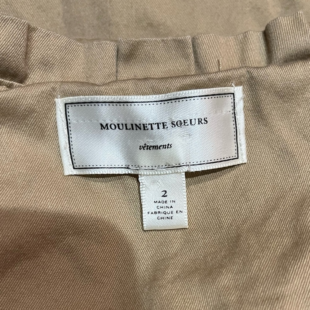 Moulinette Soeurs Anthropologie Khaki Safari Trench Military Shirt Dress 2 read - Picture 2 of 2